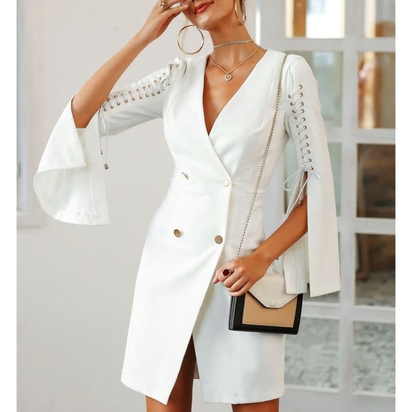 💕HOST PICK💕Elegant dress Lace up Double Breasted - Picture 6 of 8